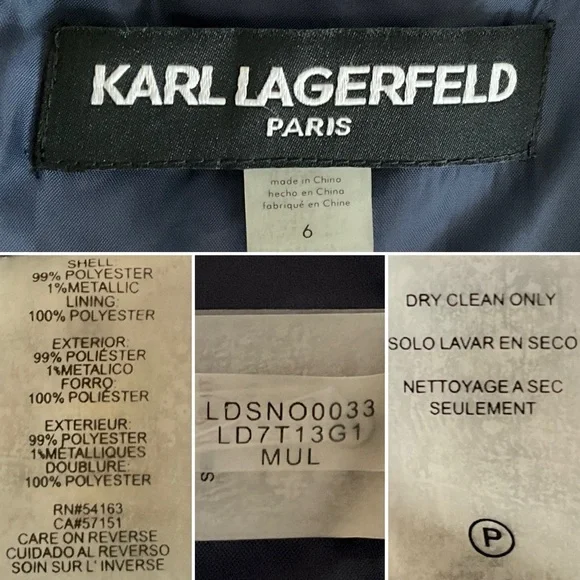 Karl Lagerfeld Paris Tweed Sleeveless Dress Fringe 6 - Picture 4 of 12